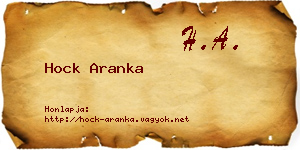 Hock Aranka névjegykártya