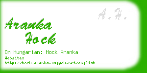 aranka hock business card